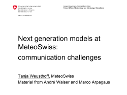 Next generation models at MeteoSwiss