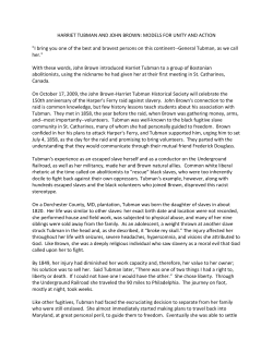 HARRIET TUBMAN AND JOHN BROWN: MODELS