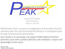 PEAK Booster Club is a parent run organization that provides