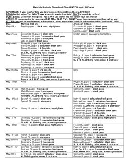 IB Exam Materials Students