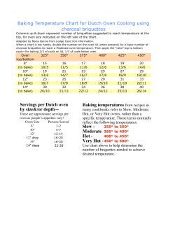 Baking Temperature Chart for Dutch Oven Cooking using charcoal