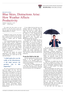 Blue Skies, Distractions Arise: How Weather Affects Productivity