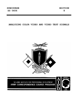 US Army TV course Analyzing Color Video and Video Test Signals