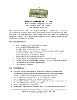 PLEASE SUPPORT HB17-1216 - Coalition to Simplify Colorado