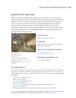 descriptive writing - Philadelphia Museum of Art