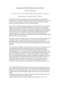 Notes from Ireland: Irish Unionism`s media ou - DORAS