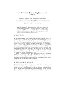 Identification of disaster-implicated named entities