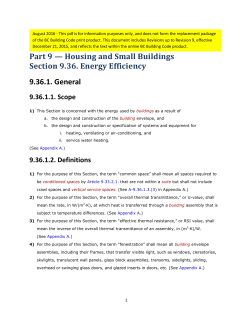 Part 9 &mdash; Housing and Small Buildings Section 9.36. Energy
