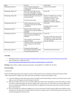 Dates In-class Out-of-class Wednesday, March 6: Cross