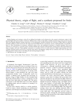 Physical theory, origin of flight, and a synthesis proposed for birds