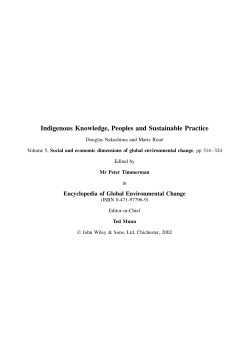 Indigenous Knowledge, Peoples and Sustainable Practice