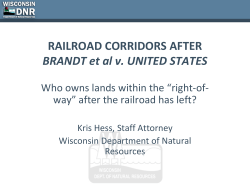 Railroad Corridors After Brandt Decision