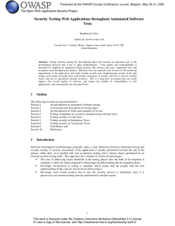 Security Testing Web Applications throughout Automated