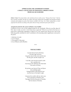 appreciating sri aurobindo`s poems: a small collection of insightful
