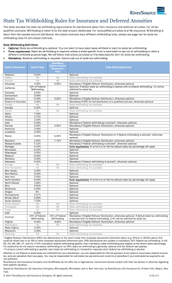 State Tax Withholding Rules for Insurance and Deferred