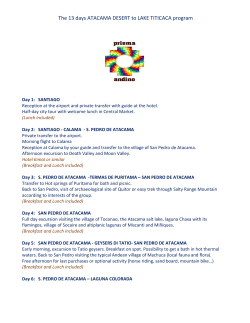 The 13 days ATACAMA DESERT to LAKE TITICACA program