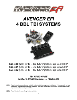 Instructions For Avenger Throttle Body EFI Systems