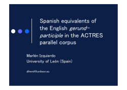 The English &ndash;ing form and its equivalents in Spanish: contrast