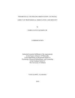 THEORETICAL COUNSELING ORIENTATION
