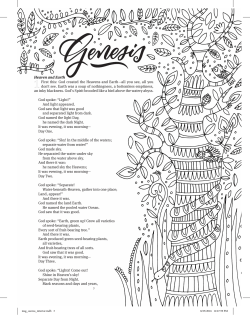 Heaven and Earth First this: God created the Heavens and Earth