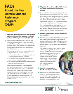 FAQs about the new OSAP