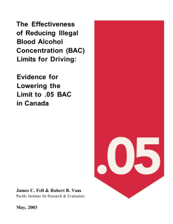 The Effectiveness of Reducing Illegal Blood Alcohol Concentration