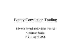 Equity Correlation Trading