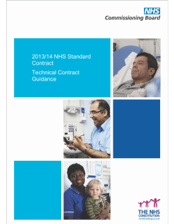 2013/14 NHS Standard Contract Technical Contract