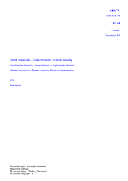 Solid materials &ndash; Determination of bulk density