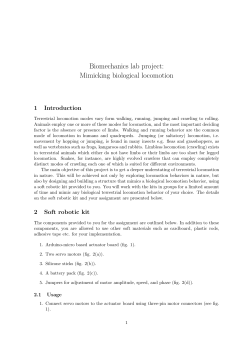 Biomechanics lab project: Mimicking biological locomotion