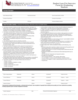 Student Loan Exit Interview Form for Graduating