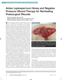 Active Leptospermum Honey and Negative Pressure
