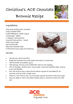 Christine`s ACE Chocolate Brownie Recipe