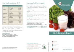 High Calcium - Womens Health and Family Services