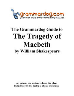 MACBETH by William Shakespeare &ndash; Grammar and Style