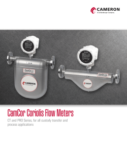 CamCor Coriolis Flow Meters - Cameron