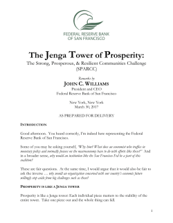 The Jenga Tower of Prosperity - Federal Reserve Bank of San