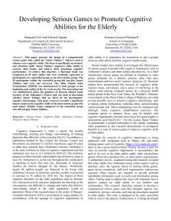 Developing Serious Games to Promote Cognitive Abilities for the