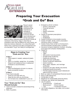 Preparing Your Evacuation “Grab and Go” Box