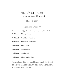 The 7 th UIT ACM Programming Contest