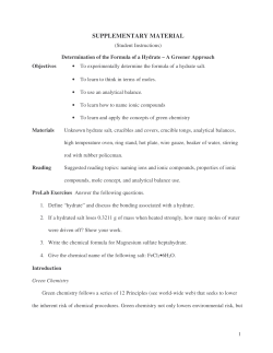 Determination of the Formula of a Hydrate: A Greener Alternative