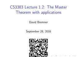 Master Theorem and Examples