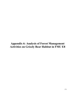 Analysis of Forest Management Activities on Grizzly Bear Habitat