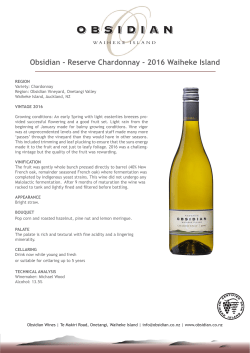 Obsidian Reserve Chardonnay 2016