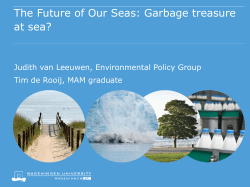 The Future of Our Seas: Garbage treasure at sea?