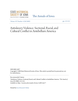 Sectional, Racial, and Cultural Conflict in Antebellum America