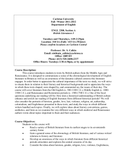 ENGL 2300A - Carleton University