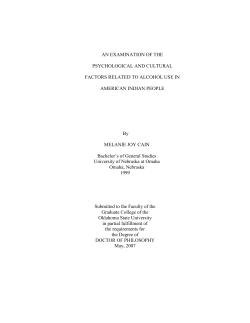 AN EXAMINATION OF THE PSYCHOLOGICAL AND CULTURAL