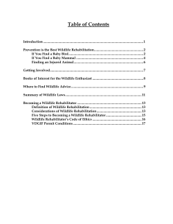 Intro manual - The Wildlife Center of Virginia