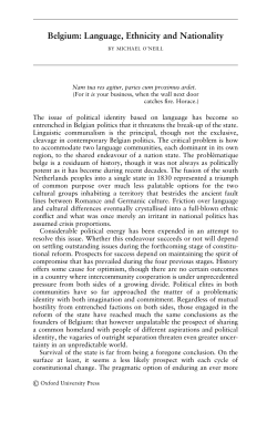 Belgium: Language, Ethnicity and Nationality